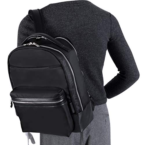McKleinUSA N Series, Parker, Nano Tech-Light Nylon with Leather Trim, 15" Nylon Dual Compartment Laptop Backpack, Black (18555), One Size - color: Black