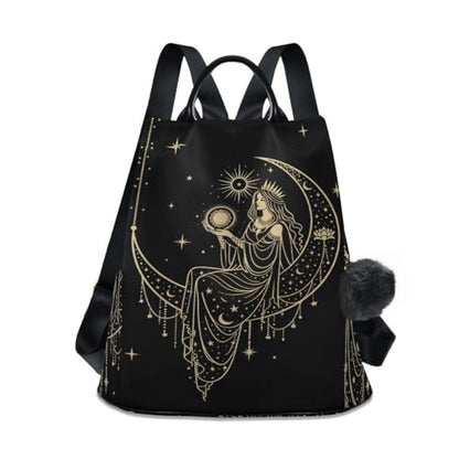 ALAZA Sacral Night Woman Witch on Moon Star Trips Hiking Camping Rucksack Pack for Women - color: Multi 1