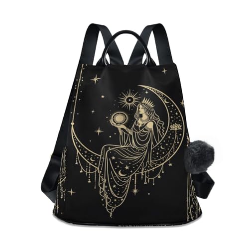 ALAZA Sacral Night Woman Witch on Moon Star Trips Hiking Camping Rucksack Pack for Women - color: Multi 1