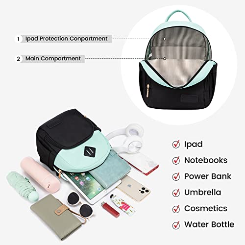LOVEVOOK Backpack for Women Light Weight Waterproof Backpack Purses Daily Backpack… | Light Weight - color: Black-cyan Blue