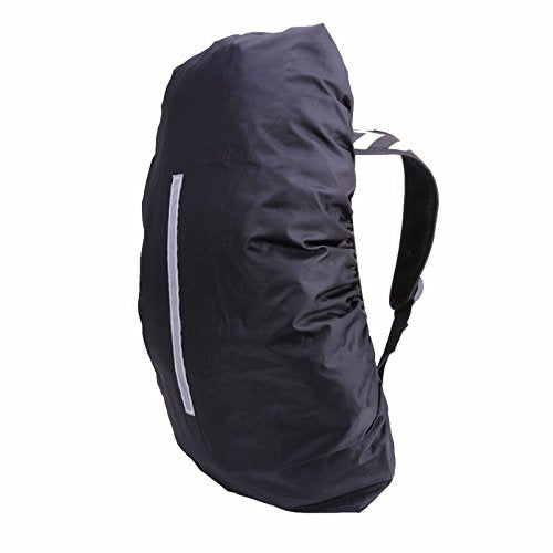 Hi-Visibility Backpack Rain Cover with Reflective Strip 100% Waterproof Ultralight Backpack Cover, Storage Pouch, for Hiking, Camping, Biking, Outdoor, Traveling - color: Black 2 Pack