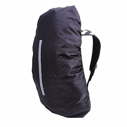 Hi-Visibility Backpack Rain Cover with Reflective Strip 100% Waterproof Ultralight Backpack Cover, Storage Pouch, for Hiking, Camping, Biking, Outdoor, Traveling - color: Black 2 Pack