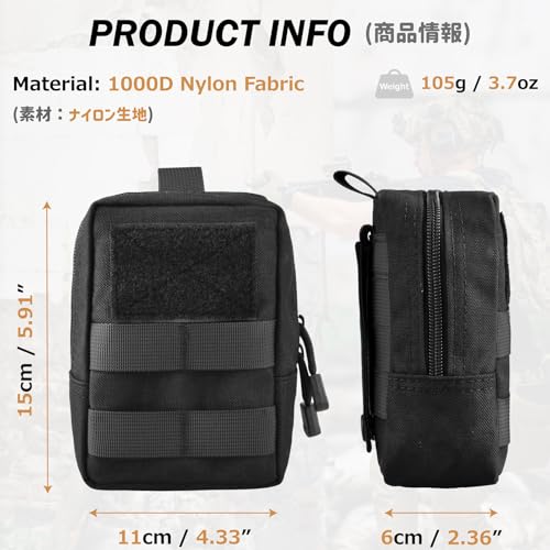 Azarxis Molle Pouches, Tactical Compact EDC Small Utility Pouch Waist Bags Sundries Storage Admin Organize Gear Gadget for Military Backpack - color: #03 Green - 5.91"x4.33" - 2 Pack
