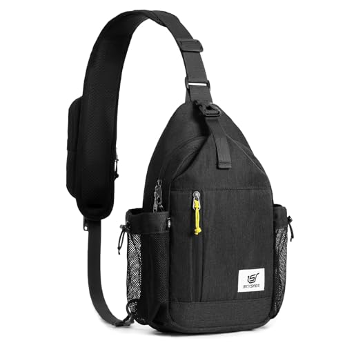 SKYSPER Sling Bag Anti-Theft Crossbody Bag RFID Travel Cross Body Shoulder Sling Backpack - color: Black