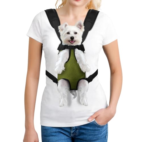 YUDODO Pet Dog Carrier Backpack Adjustable Dog Front Carrier, Legs Out Easy-Fit Dog Travel Backpack Carrier for Hiking Camping for Small Medium Dogs Cats and Rabbits (Small (Pack of 1), Army Green) - color: Army Green