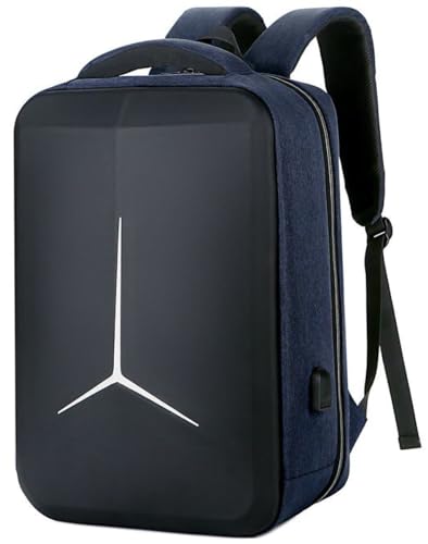 Hard Shell Business Backpack Travel Laptop backpack USB port backpack Daily laptop backpack Waterproof travel backpack (Blue) - color: Blue