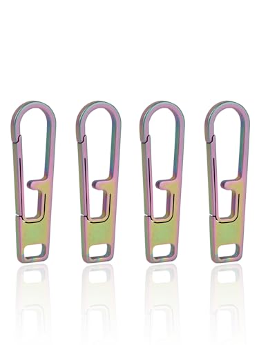 VIPERADE VAT1 Heavy Duty Titanium Zipper Pulls Replacement, Universal Zipper Pull Tab Repair Kit for Jackets, Coats, Suitcases, Luggage, Backpacks, Handbags and EDC Pouches - color: 4 Colorful, size: 1.38" × 0.27"