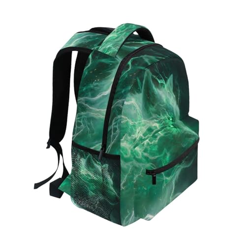 susiyo Green Wolf School Backpack Bookbag Lightweight College Back Pack Travel Camping Casual Daypack for Teens Girls Boys Women Men - color: Green Wolf