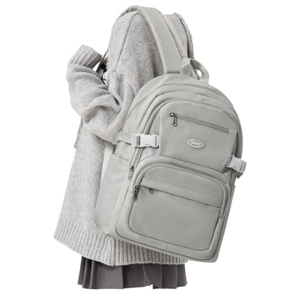 weradar Cute School Backpack For Teens Boys Girls,Simple Middle School Bag,Casual Daypacks Backpack With Lots Of Pockets,Aesthetic College Backpack For Women Men(Grey) - color: A5-grey