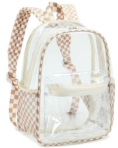 CAMTOP Clear Backpack for Stadium Events Approved Women Girls, Small Clear Bag for Concert, Work, Sporting Festival, Water Resistant Transparent Bag for School