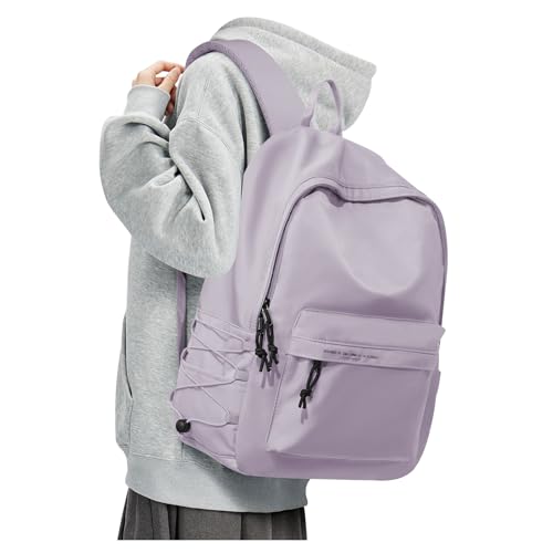 BJLFS Purple School Backpack for Girls Boys,Waterproof Bookbag for Women Men, Mini College Student School Bag, Lightweight Travel Rucksack Casual Daypack,Laptop Backpacks - color: Purple