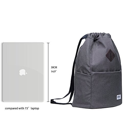 KAUKKO Drawstring Sports Backpack Gym Yoga Bag Shoulder Rucksack for Men and Women GREY 29.44L - color: Dark Grey3031