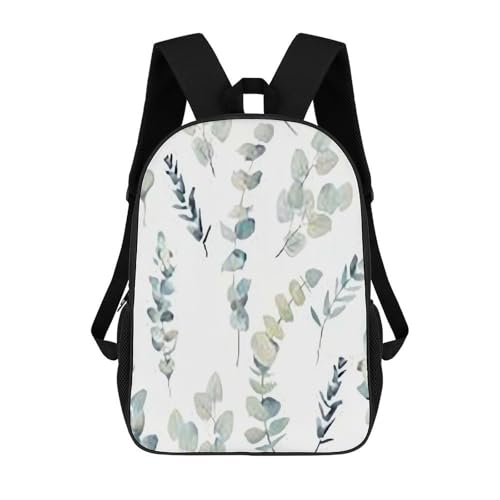 Travel Laptop Backpack Slim Durable Lightweight Back Pack Cute Eucalyptus Leaves Small Backpack For Women Men - color: Eucalyptus Leaves