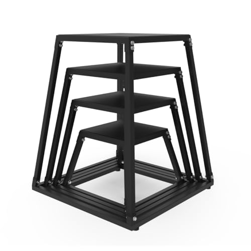 GarveeLife Plyometric Jumping Box, Steel Plyo Box for Exercise, Metal Exercise Step Up Box with Anti-Slip Surface for Home Gym Training - color: Black, size: 12/18/24/30 Inch