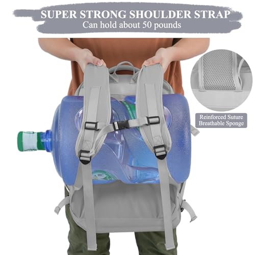 Sinaliy Travel Backpack, 40L 17 inch Laptop Travel Backpack Carry on Flight Approved, Personal Item Travel Bag, Waterproof Backpack for College, Business, Weekend, Work, Gray - color: Gray