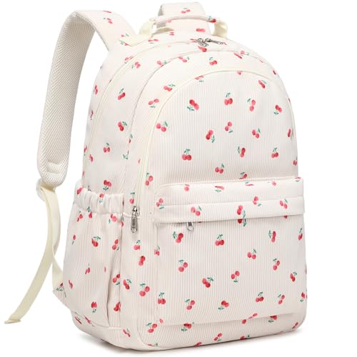 Meisohua Backpack for Girls School Bookbag for Kids Teens 17 inch Laptop Backpack for Women Large Corduroy Book Bag Travel Backpack with Anti-Theft Pocket - color: Corduroy Cherry Red