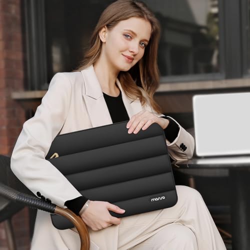 MOSISO Laptop Case 16 inch, 15-15.6 inch Puffy Laptop Sleeve Compatible with MacBook Pro 16 M5 M4 M3 M2 M1, HP Dell ASUS Acer Toshiba Lenovo, Polyester Horizontal Bag with Small Case, Black - color: Black, size: 16 inch