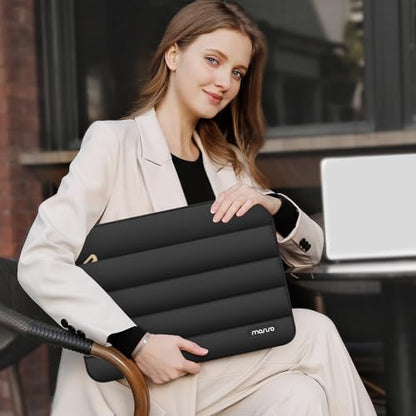 MOSISO Laptop Case 14 inch, 14 inch Puffy Laptop Sleeve Compatible with HP Lenovo Dell ASUS Acer, HP Stream, Dell Latitude, Lenovo IdeaPad, Polyester Horizontal Bag with Small Case, Black - color: Black, size: 14 inch