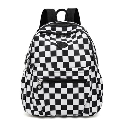 Pealwel Mini Backpack Purse for Women,Small Nylon backpacks for Ladies Backpacks Women Anti Theft Travel Bag (White&Black) - color: White&black
