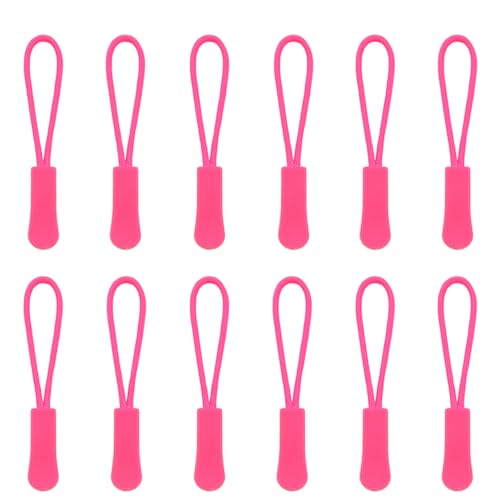 Yosawa 50 Pieces Zipper Pull Replacement，Nylon Zipper Tags Cord，Zipper Pull Puller for Jackets，Backpacks, Luggage, Purses, Handbags(Dark Pink) - style: Style-Dark Pink