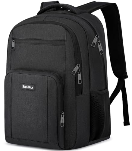 Black Backpack for Men, School Backpack for Teens Boys, High School Bookbag | College Daypack, Water Resistant, Multi-Pocket Design, Large Capacity - color: Black, size: 15.6 Inch