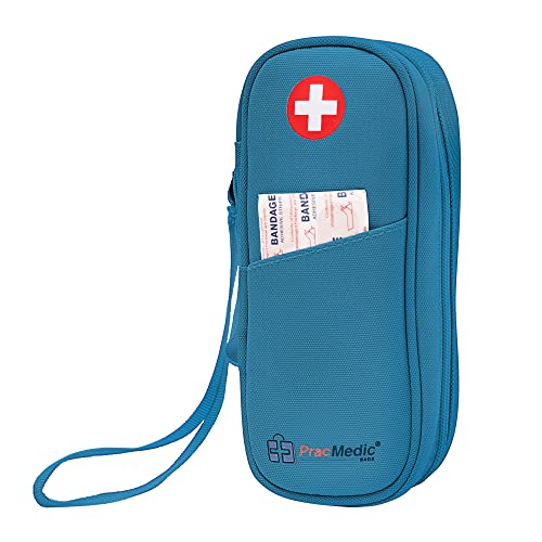 PracMedic Bags Epi Pens Carrying Case- Insulated Epipen Carry Case (Teal) | Holds 2 Epi Pens, Auvi-Q or Neffy, Inhaler & Antihistamine. Medical Case for Allergy, Asthma & Diabetes Medicines. - color: Teal