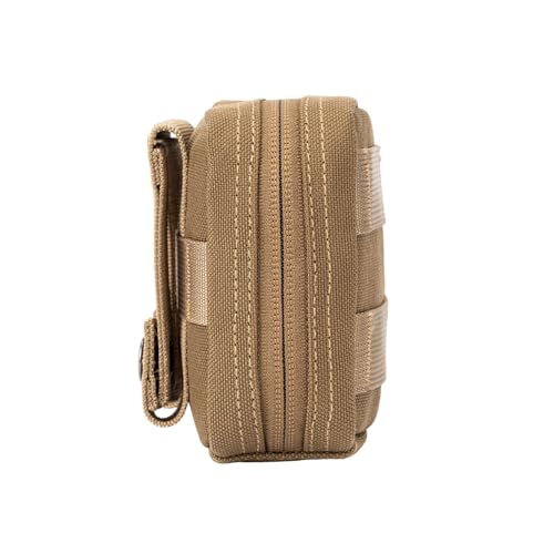 Small MED Kits Holder Duty Belt Gloves Pouch MOLLE Tactical Vest Nasal Spray Case Compact IFAK Carrier Backpack Wallet Cards Knife Gadgets Mini EDC Organizer Bag w/Removeable Clear ID Pocket - color: Coyote Brown
