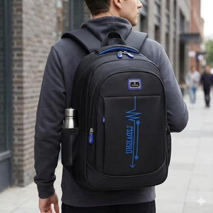 Unisex Lightweight Backpack, Multi-Pocket Daypack, Water-Resistant Travel & School Bag, Casual Everyday Rucksack (Blue) - color: Blue