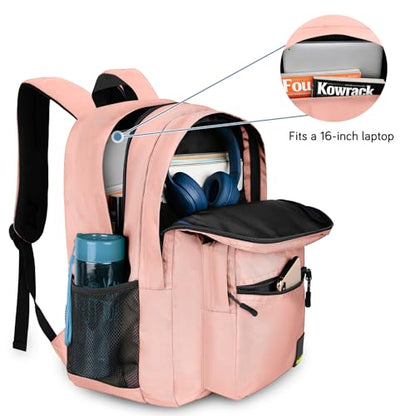 Goloni Lightweight Laptop Backpack 1.1Lbs, 26L Wear-Resistant Water Resistant Backpack with Laptop Compartment for Men Women - color: Flesh Pink