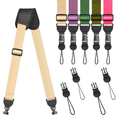 FIEIL Universal Shoulder Strap, Sandwich Mesh Padded Neck Lanyard, Replacement Comfortable Bag Strap for Camera, Cellphone Tablet,iPad, Laptop, Luggage Bag, Binocular(Khaki) - color: Khaki