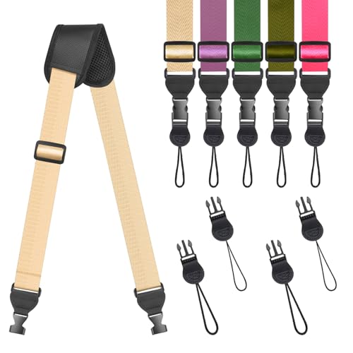 FIEIL Universal Shoulder Strap, Sandwich Mesh Padded Neck Lanyard, Replacement Comfortable Bag Strap for Camera, Cellphone Tablet,iPad, Laptop, Luggage Bag, Binocular(Khaki) - color: Khaki