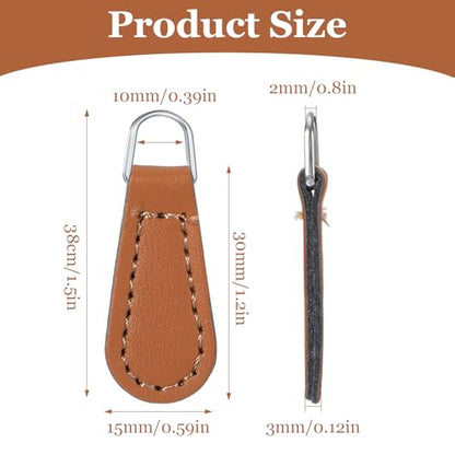 Ymapinc Detachable Pu-Leather Zipper Pull Replacement，8 PCS Universal Zippers Repair Pulls for Purses Black Leather for Luggage Backpacks Suitcases Jackets Purses Slider & Stopper Accessories