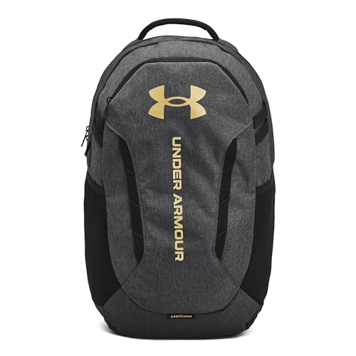 Under Armour Unisex Hustle 6.0 Backpack, 005 BLACK, OSFM - color: (005) Black Full Heather / Black / Metallic Gold, size: One Size