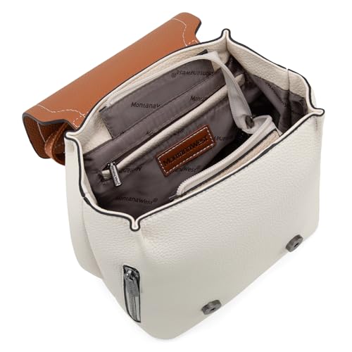 Montana West Small Womens Backpack Vegan Leather Mini Backpack Purse for Women Cute Convertible Shoulder Bag - color: Beige