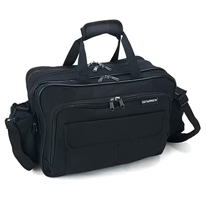 ASA TECHMED Nursing Bag with Compartments – Durable Medical Equipment Shoulder Bag for Nurses, Physicians, EMTs, Multi-Pocket, Nylon Reinforced, Adjustable Straps (Black) - color: Black