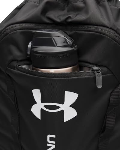 Under Armour Unisex Hustle Sackpack, (001) Black/Black/White, One Size Fits Most - color: (001) Black / Black / White