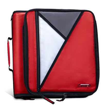 Case-it Zipper Binder | 2-Inch O-Rings | 350-Sheet | LT-007 Fire Engine Red - color: C Fire Engine Red, size: 1 Pack