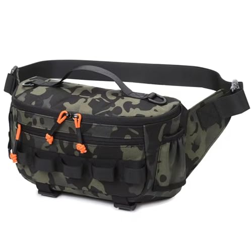 Waist Chest Backpack Outdoor for Men Women Fishing Sling Bag Hip Rig Cycling Camping Multifunctional Bag Travel Duffle Bag(Black CP) - color: Black CP