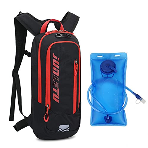 Croogo Hydration Packs,Hydration Backpack with 2L Hydration Bladder,Bicycle Daypack Waterproof Breathable Bag for Climbing - color: Ot04-black/Red-sd