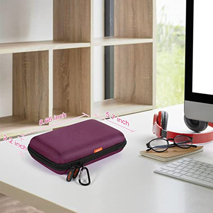 Shockproof Hard Shell Carrying Case, 2 Colors | Larger Capacity Storage Pouch, For GPS, External Hard Drive, Power Bank, Charger, Cable - color: Z Black and Deep Purple