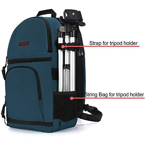 MOSISO Camera Sling Bag, DSLR/SLR/Mirrorless Camera Case Shockproof Photography Camera Backpack with Tripod Holder & Removable Modular Inserts Compatible with Canon/Nikon/Sony/Fuji, Deep Teal - color: Deep Teal