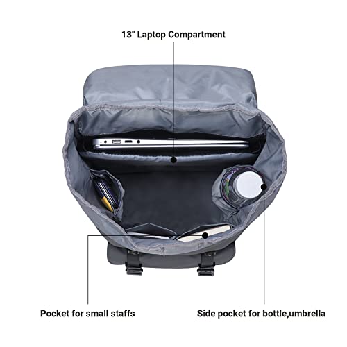 KAUKKO Laptop Outdoor Backpack Traveling Daypack Hiking Rucksack Large Capacity Bag Fits 15.6"(5-12-BLACK) - color: P12-black