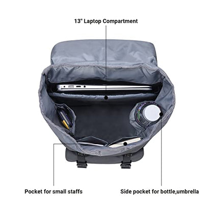 KAUKKO Laptop Outdoor Backpack Traveling Daypack Hiking Rucksack Large Capacity Bag Fits 15.6"(5-12-BLACK) - color: P12-black