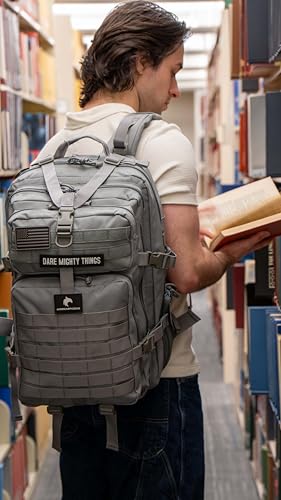 AMERICANPHOENIX 45L Elite Tactical Backpack | 3X Stronger Work & Military Backpack | Water Resistant and Heavy Duty | 3 Day MOLLE Bug Out Bag (Arctic Grey) - color: Arctic Grey