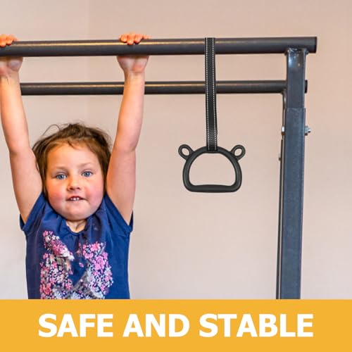 ibasenice Gymnastics Rings Set, Adjustable Pull-up Exercising Rings with 2m Thickened Straps, Indoor Home Strength Training Device for Boys