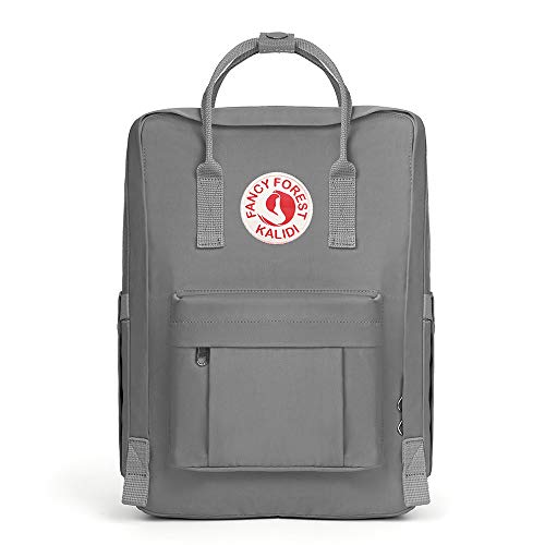 KALIDI Casual Laptop Backpack 15 Inches Classic Camping Rucksack Travel Outdoor Square Daypack College Hiking Gym Bag, Grey - color: Grey