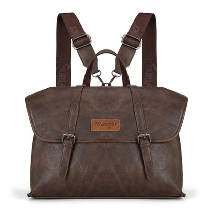 Wrangler Laptop Bag for Women Messenger Bag Briefcase Computer Backpack Convertible Satchel Bag - color: Coffee, size: 13 inch