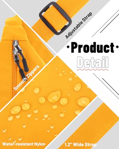 Crossbody Crescent Bag for Women Men Trendy, Crescent Sling Bag with Adjustable Strap, 2 Zippers Lightweight - color: Orange