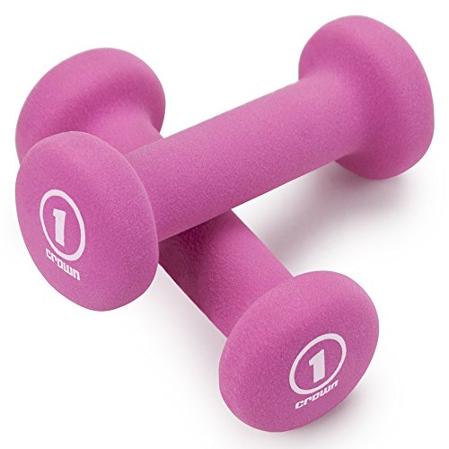 Crown Sporting Goods Neoprene Body Sculpting Hand Weights (1-Pair) - color: Fuchsia, size: 1-Pound