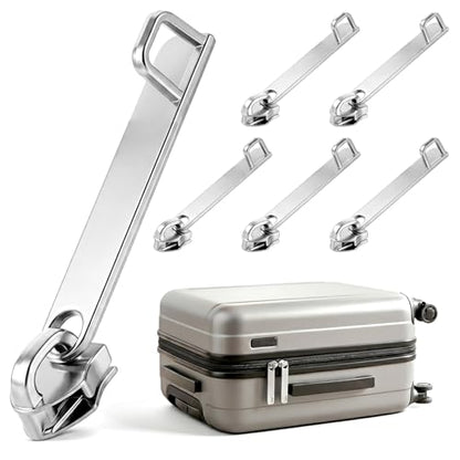 6 PCS Luggage Zipper Pull Replacement, Silver Luggage Zipper Pulls Single Layer Universal Zippers Repair Kit Alloy Steel Zippers Repair Puller for Women Men Jackets Luggages Bags - color: Silver